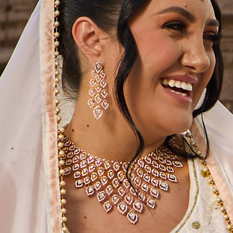 Stunning Necklace Set in Rose Gold & Diamonds